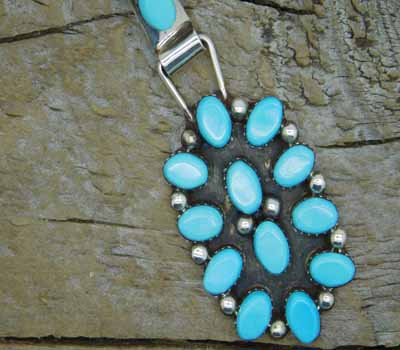 American Indian Pendant Turquoise Cluster